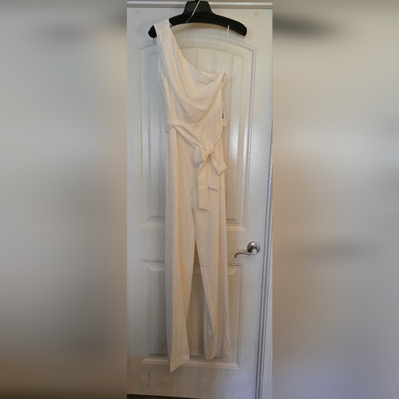 Jay Godfrey White One-Shoulder Jumpsuit - Picture 2 of 5